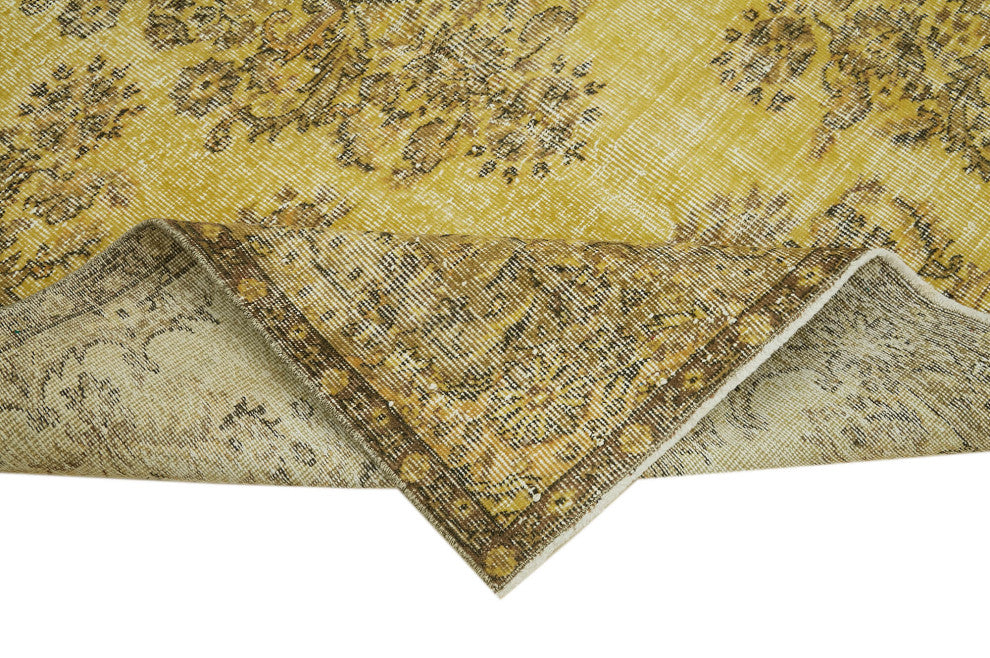 Rug N Carpet - Handmade Anatolian 5' 6'' x 7' 5'' Rustic Over-dyed Rug