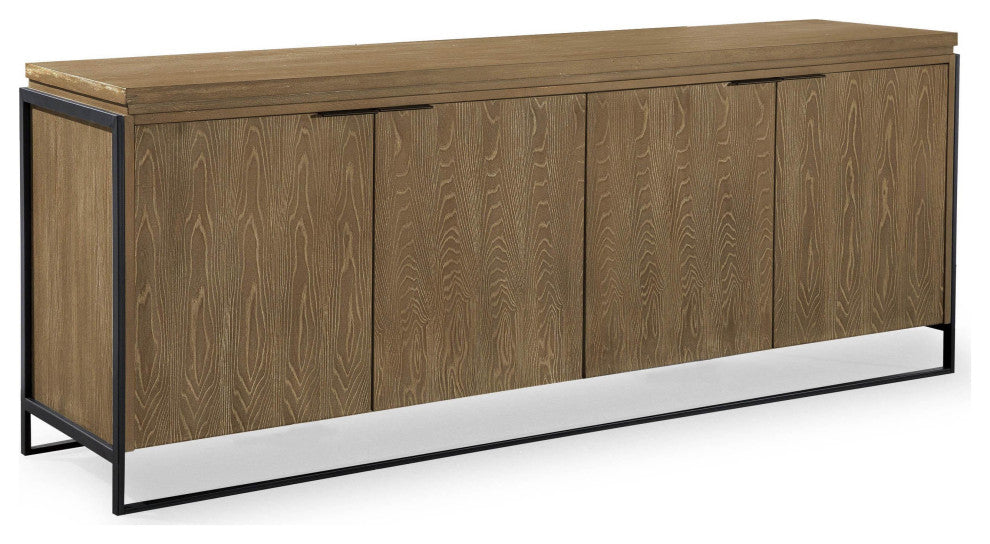 Industrial Buffet, Elm Wood Cabinet, Mid Century Modern Buffet, Wooden Sideboard