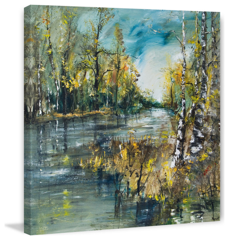 "Listening to the River" Painting Print on Wrapped Canvas, 18x18