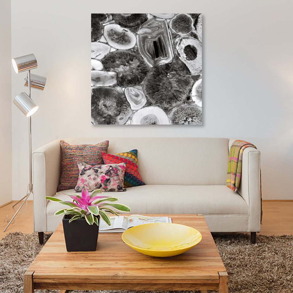 "Agate In Grey I" by Danielle Carson, Canvas Print, 12"x12"