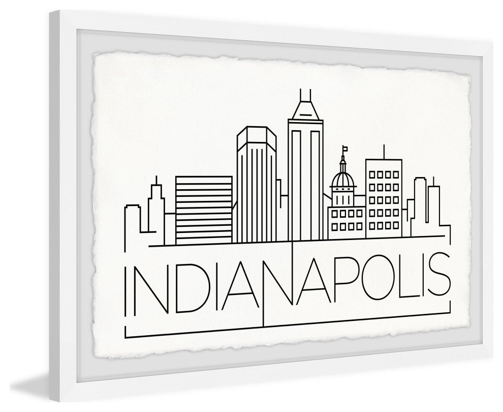 "Indianapolis Skyline" Framed Painting Print, 18x12