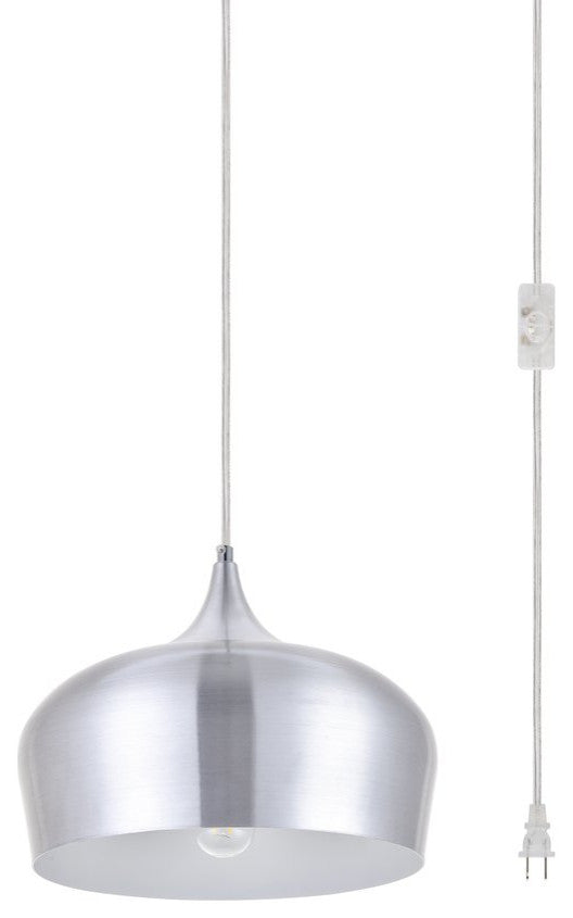 Nina 1-Light Burnished nickel Plug-In Pendant
