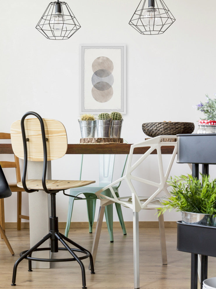 "Muddy Black Circles" Framed Painting Print, 24"x36"