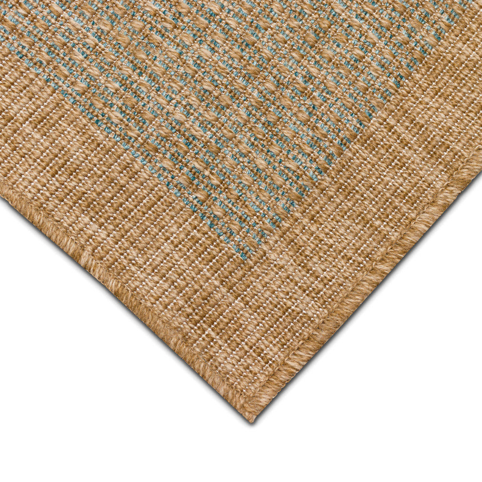 Sahara Texture Border Indoor/Outdoor Rug, Aruba, 1'11"x7'6"