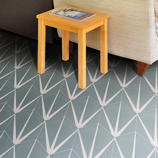 Menara Handmade Cement Tile, Green/White, Sample