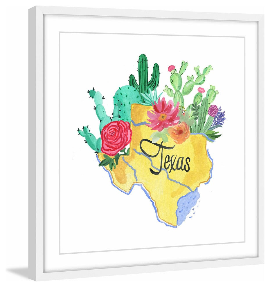 "Flowering Texas" Framed Painting Print, 12x12
