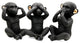 3 Wise Monkeys Speak Hear See No Evil Resin Black Gold Set of 3