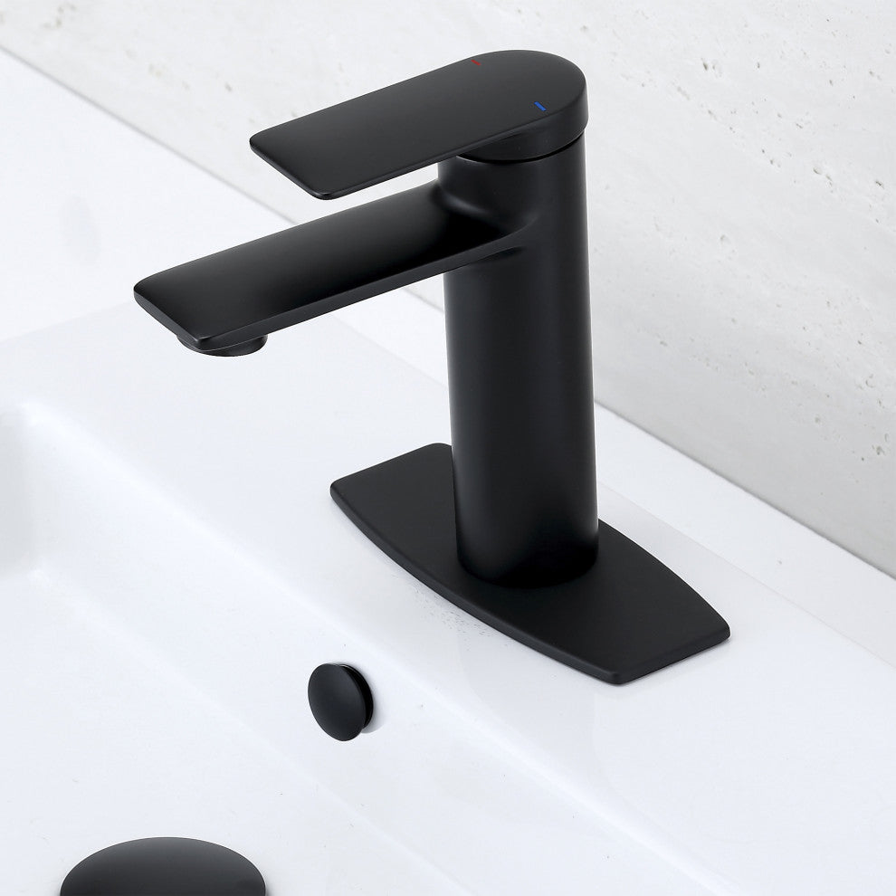 Luxier Kitchen Faucet Single-Hole Deck Plate, 6.25", Matte Black