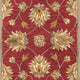 2' X 7' Red Floral Vines Bordered Wool Runner Rug