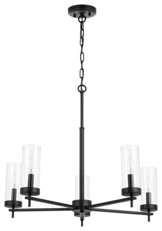 Zire Five Light Chandelier, Midnight Black