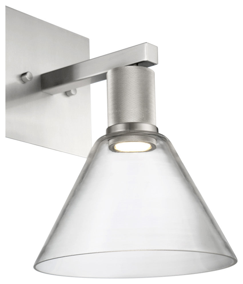 Access Port Nine 1-Light Martini LED Wall Sconce Brushed Steel