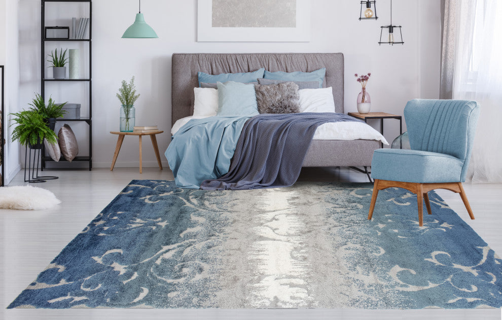 Noori Rug High-low Sierra Grey/Blue Rug