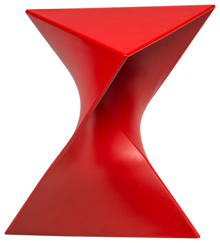 Leisuremod Randolph Modern Triangle Accent Side End Table, Red, Set of 2