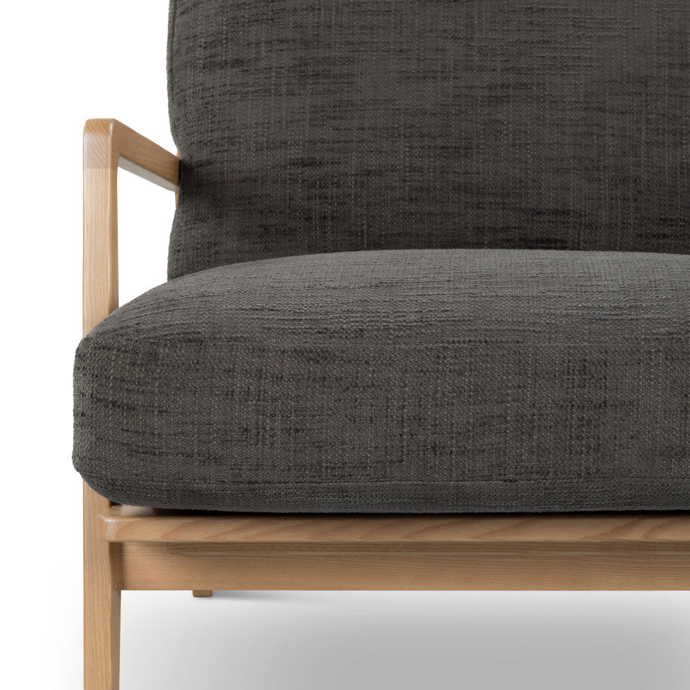 Metro Carmelo Upholstered Accent Chair, Oak/Black Upholstery