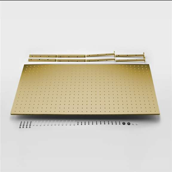 Fontana Saint Denis Large Brushed Gold LED Rain Shower Head, Body Jets