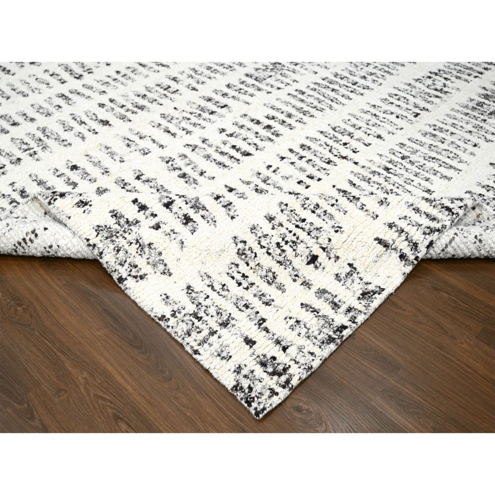White Heat Modern Design Wool Hand Knotted Oversized Oriental Rug 12'1"x17'9"