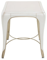 London Place Rectangular End Table - Creamy Pearl