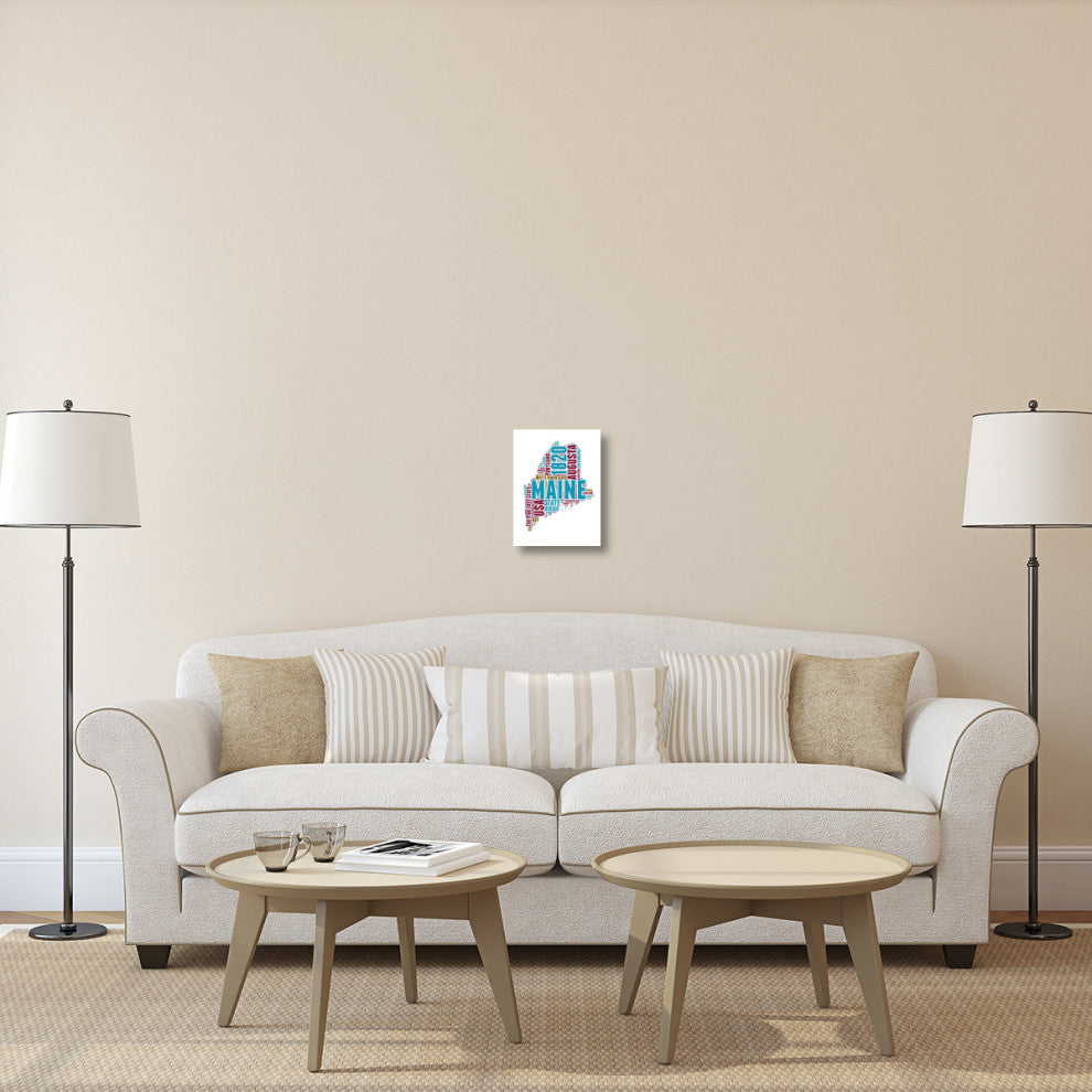 "Maine Word Cloud Map" Fine Art Print