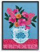 Flower Vase Pink Blue Painting, 11"x14"
