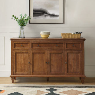 Traditional Sideboard With Storage With 3 Drawers, Acorn