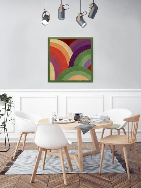"Rainbow Bunch" Painting Print on Wrapped Canvas, 24"x24"