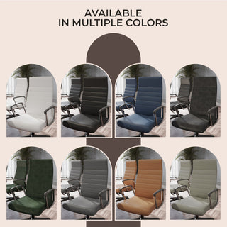 LeisureMod Hilton Modern High Back Leather Conference Office Chair, White