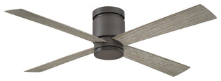 Kwartet 52"  Indoor/Outdoor Ceiling Fan with LED - Greige, Weathered Wood Blades