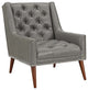 Modern Gray Peruse Faux Leather Armchair