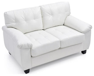Glory Furniture Gallant Faux Leather Loveseat in White
