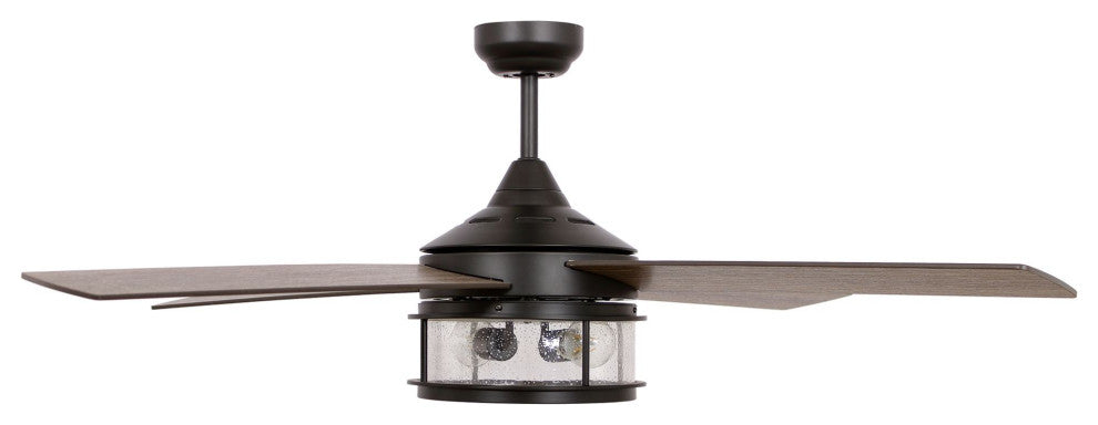 Black 52 in Modern Ceiling Fan with Remote Control