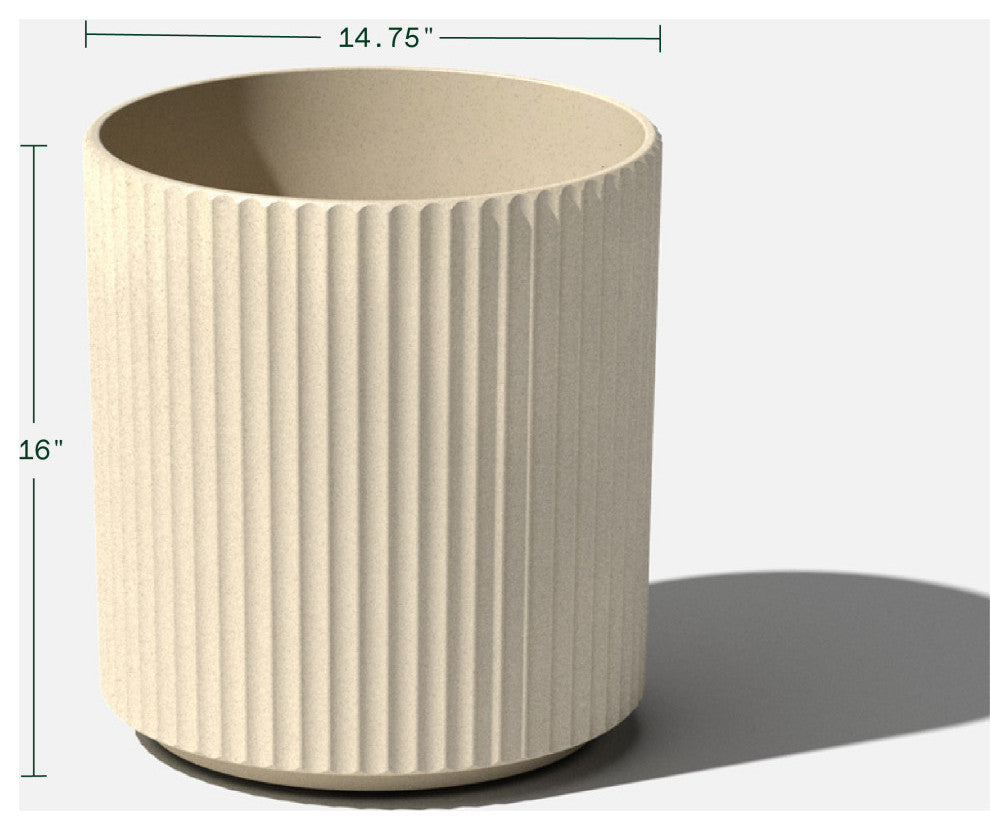 Veradek Demi Series Planter, Sand, 16", 1 Pack