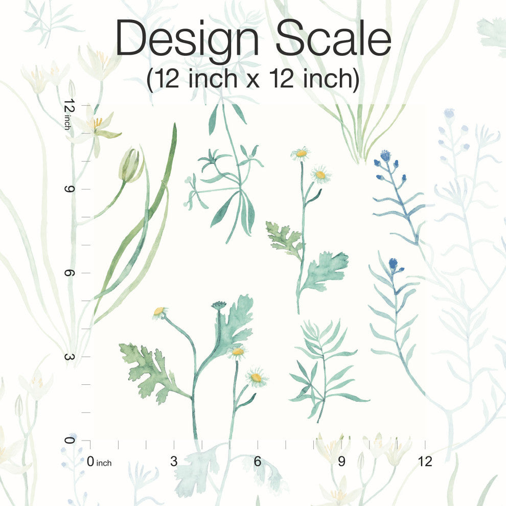 Blue Alpine Botanical Peel & Stick Wallpaper