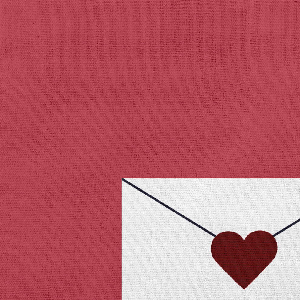 Love Letter Valentines Decorative Throw Pillow, Maroon, 18"x18"