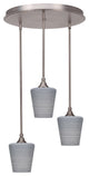 Empire 3-Light Cluster Pendalier, Brushed Nickel/Gray Matrix