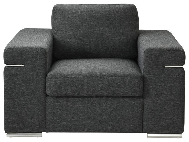 Gianna Black Linen Fabric Arm Chair