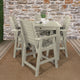 Glennville 5-Piece Square Counter Dining Set, Weathered Acorn, Whitewash