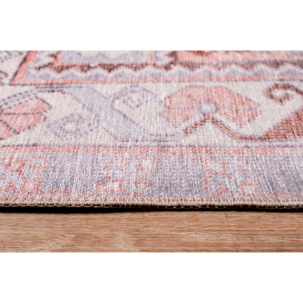 Bergen Boho Medallion Machine Made Indoor Area Rug, 2'6"x7'6", Rust