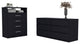 Tryon 2-Piece Bedroom Set, Dresser and Double Dresser, Black