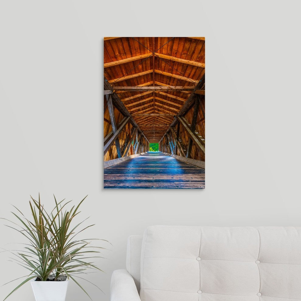"Adirondack Covered Bridge" Wrapped Canvas Art Print, 16"x24"x1.5"