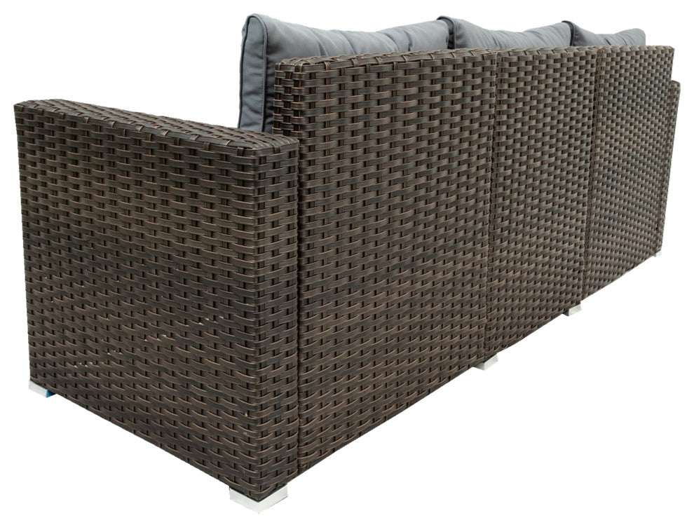 6-Pieces Wide Outdoor Rattan Reversible Patio Sectional With Cushions