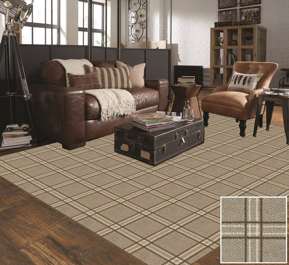 Coir Herrington Plaid Area Rug Milliken Tactesse Nylon,SQ 11'x11'