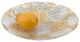 Silver and Gold Cubes Hand Decorated Glass 12" Bowl