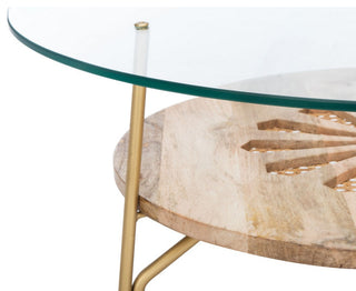 Rory Round Coffee Table Natural Brass