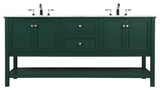 Home Living 72" Double Bathroom Vanity, Green