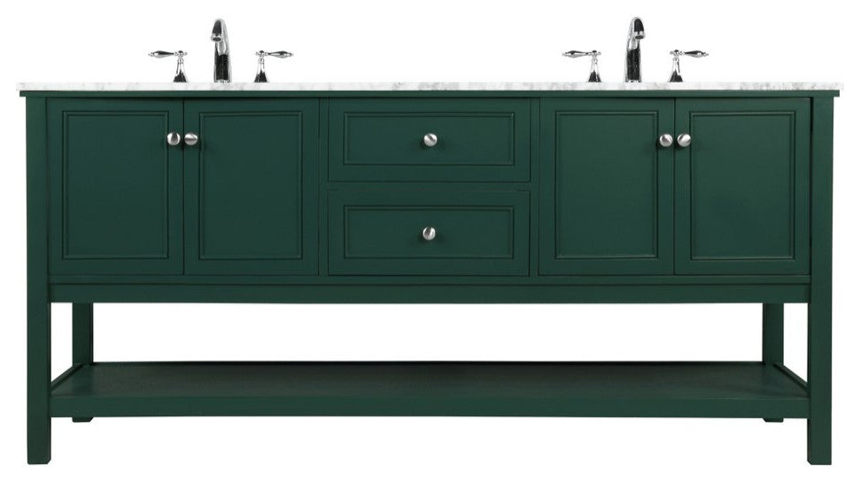 Home Living 72" Double Bathroom Vanity, Green