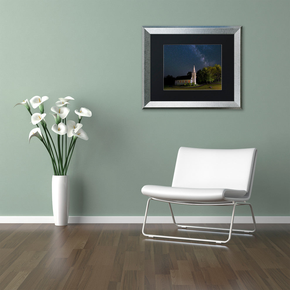Michael Blanchette 'Chapel Lights' Art, Silver Frame, Black Mat, 20x16