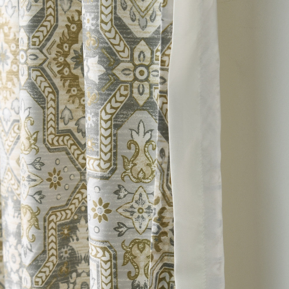 Printed Microfiber 2 Piece Curtain Set, Lanza, 60" X 96"