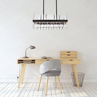 Modern Black 16-Light Chandelier