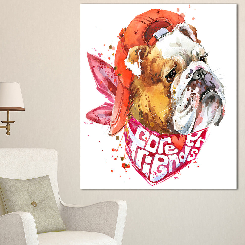 Forever Friends Funny Dog, Animal Canvas Wall Art, 30"x40"
