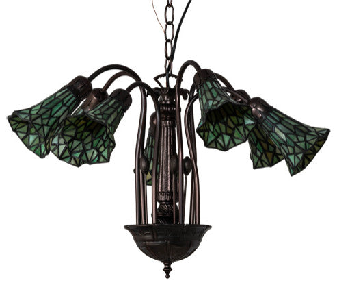 24 Wide Tiffany Pond Lily 7 Light Chandelier
